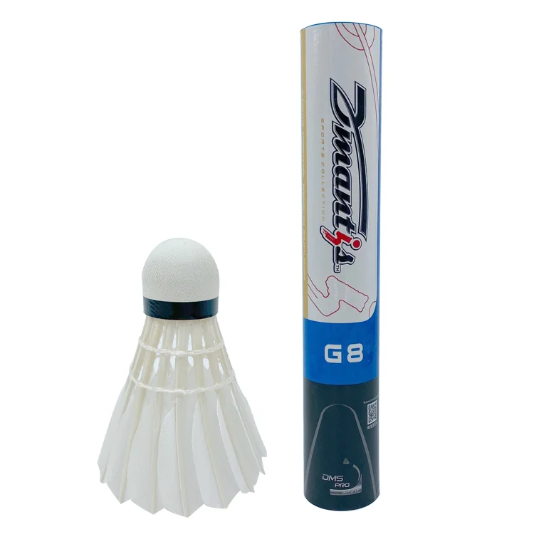 Dmantis G8 Indoor Badminton Shuttlecock 74-78 Class A Durable Stretched Goose Feather Cork Head Stable Sports Training Daily Use
