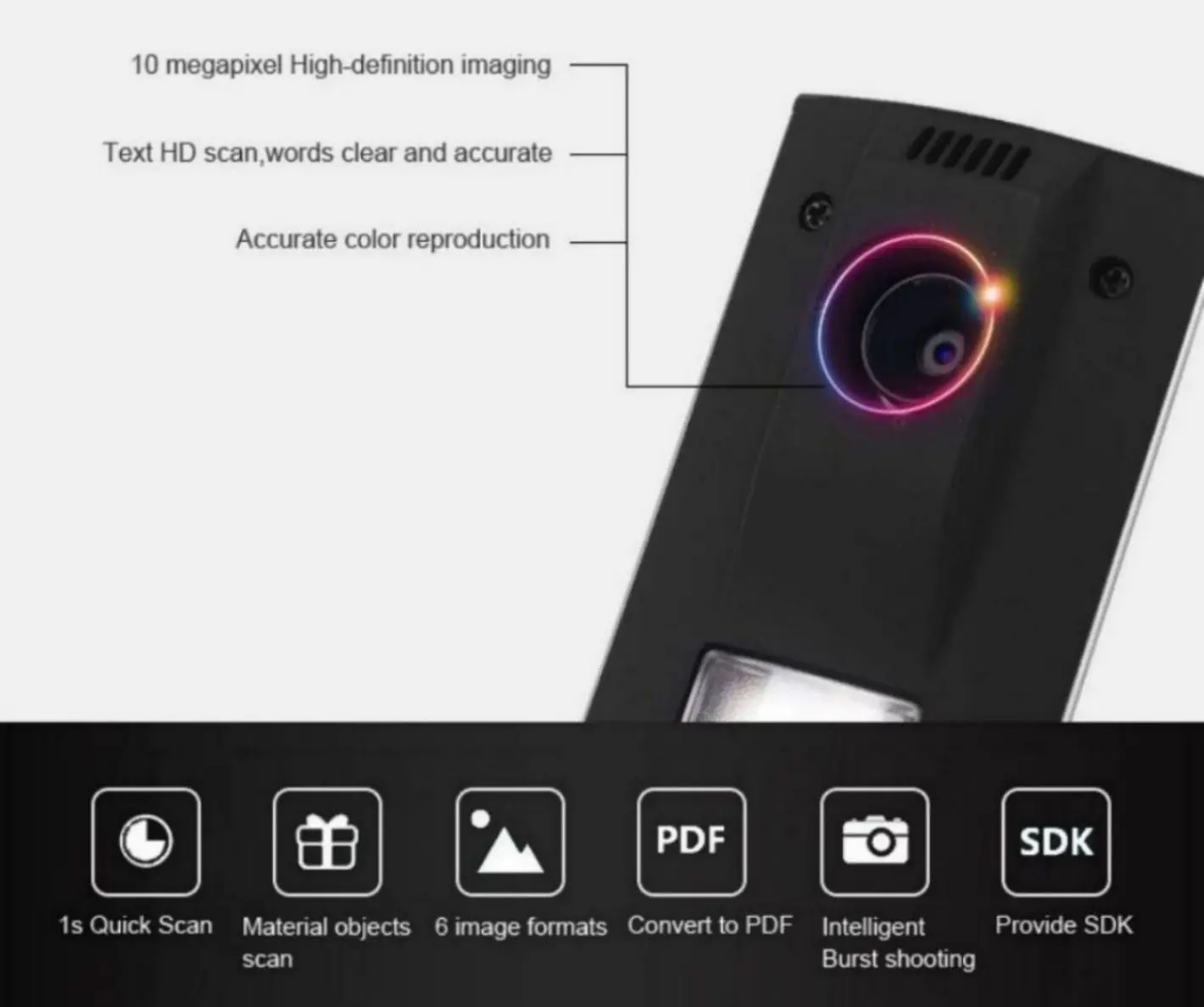 Office Equipment 10 Mega Pixels Camera Scanner A4 Portable professional best-selling high end book Scanner automatic