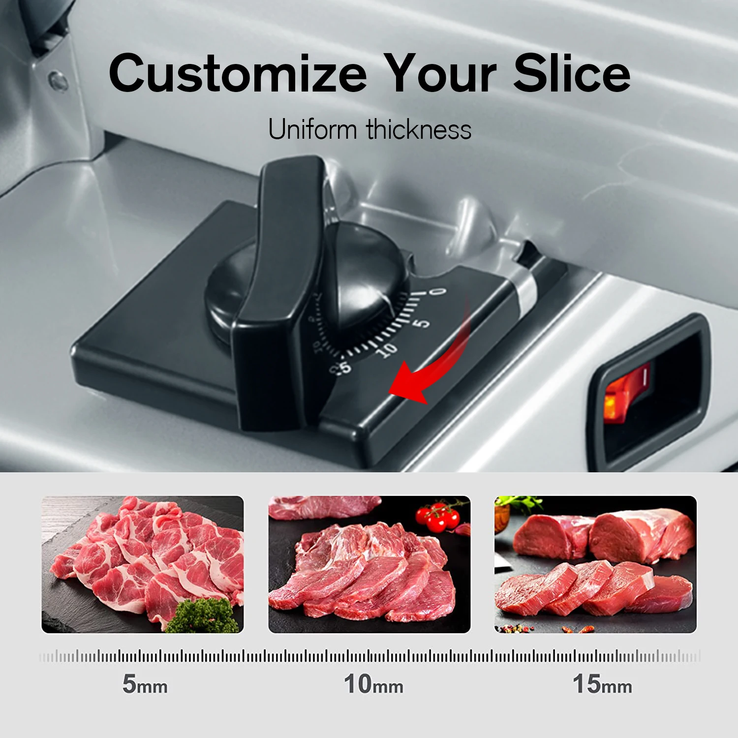 Home Meat Slicer 7.5', 180W,  Meat Cutting Machine Slicing Machine Cutting Meat Shredding Machine
