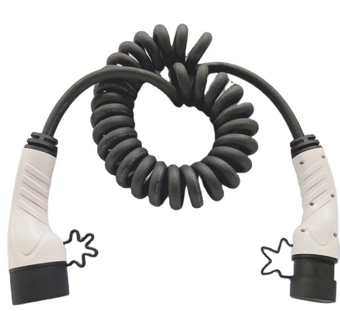 Strength factory IEC 62196 32A type 2 to type2 coiled 5m Single-phase ev charging