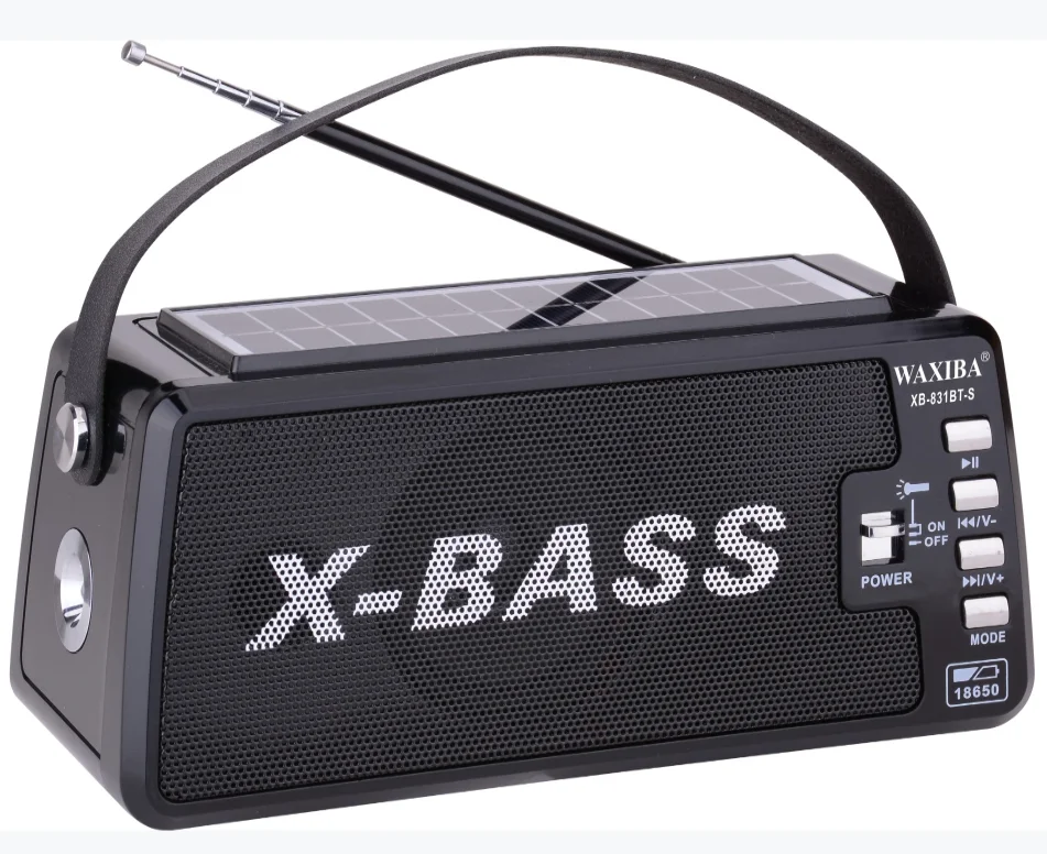 Waxiba XB-831BT-S FM радио высокая чувствительность детектора ручной фиксацией для наружного использования солнечной Антенна синий зуб радио