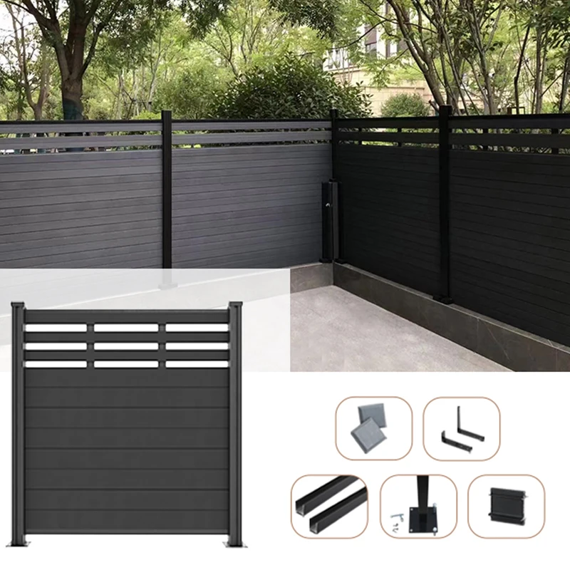 Manufacture Privacy Wood Plastic Composite Fence Balcony Fencing Material Outdoor Garden WPC Fence