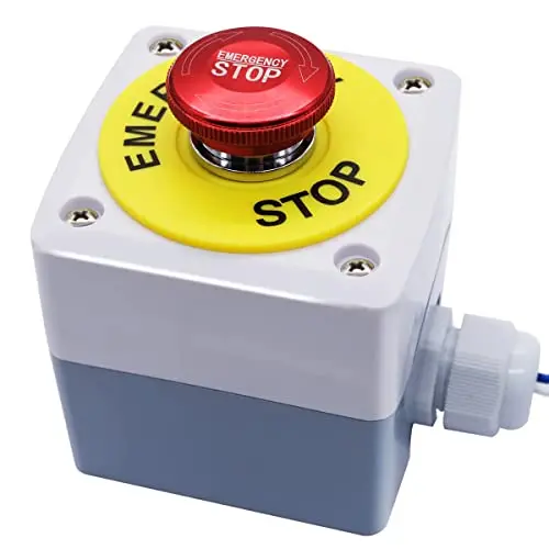 22mm Waterproof Emergency Stop Push Button Switch Stainless Steel Metal estop Button IP65 12-220V 5A 1NO 1NC Switch Station Box