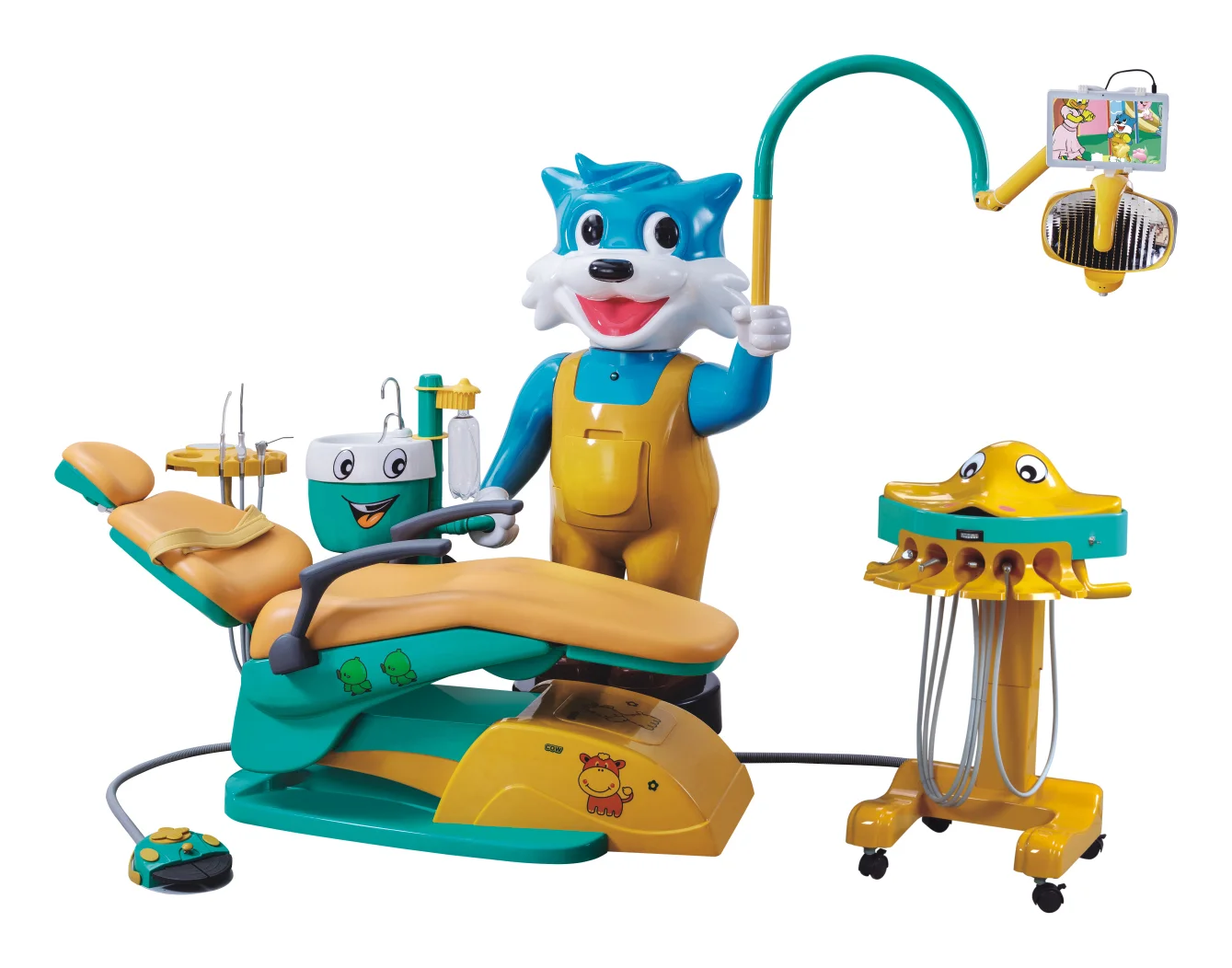 Ginee Medical hot sale portable dental chair unit adjustable dentists and patients for teeth extraction and cleaning