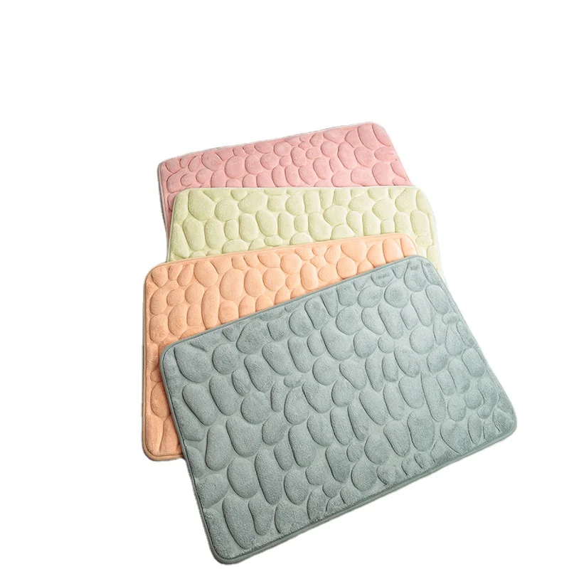 Hot Sale Soft Polyester Solid Color Memory Foam Non slip Bath Tub mat