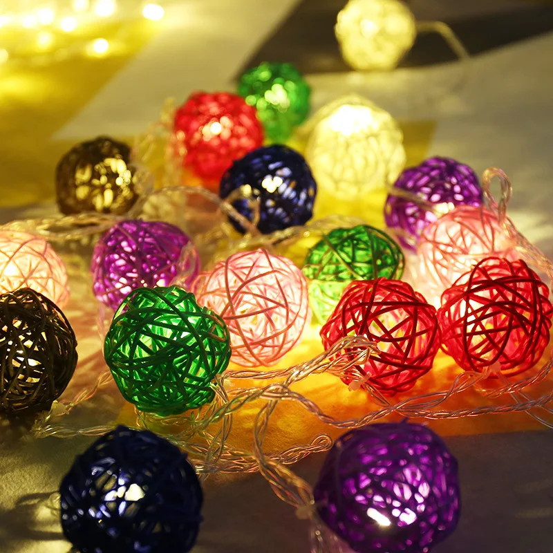 HOT sale Flexible Romantic Warm Lighting Multi-color Christmas Sepaktakraw Ball String Light for Holiday Lights Terrace Wedding
