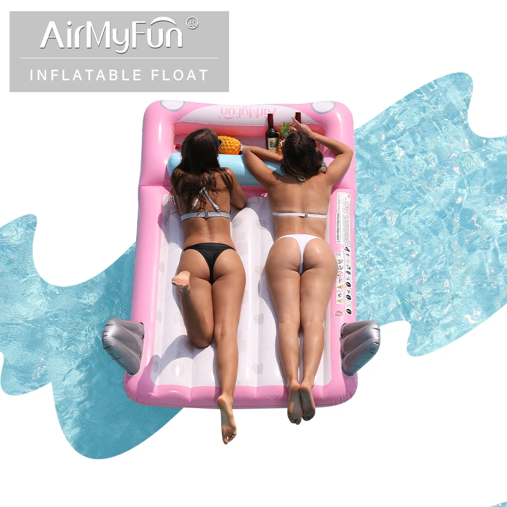 Wholesale Pink Car Pool Toys Inflatable Pool Mattress Swimming Floating Bed Water Floating Mat Inflatable Pool Float