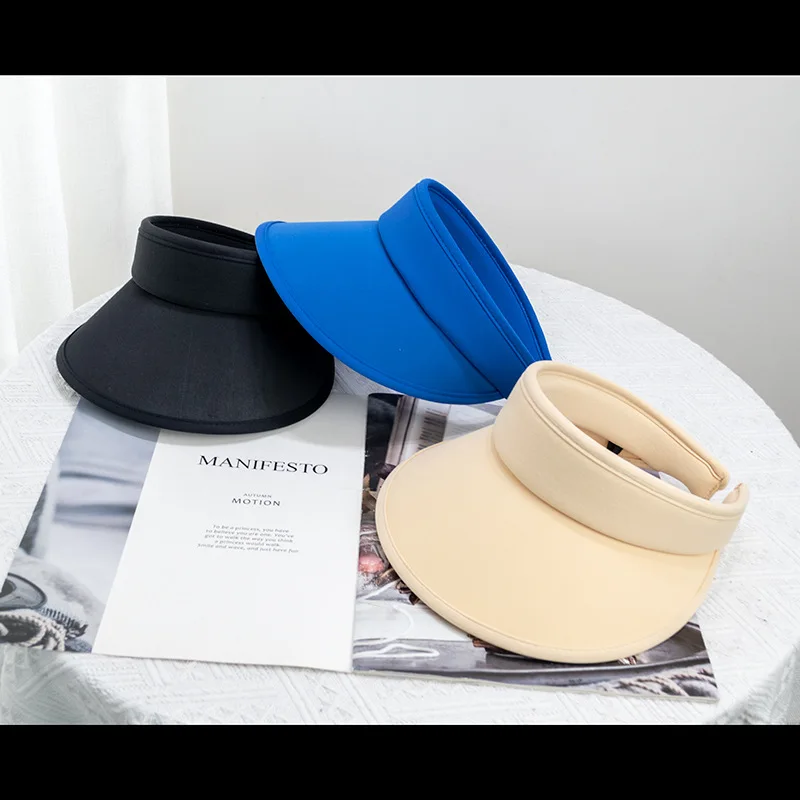 Hot Sale Big Brim Sun Visor Hats Adjustable Sun Protection Sports Visor Hats Summer Wide Brim Cap