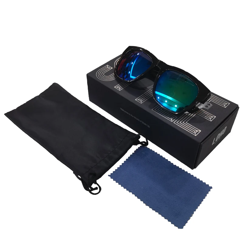 Белая и черная картонная упаковка на заказ для солнцезащитных очков с золотой