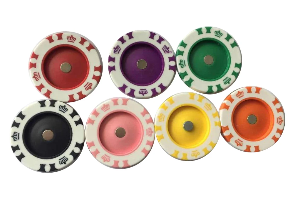 magnetic golf poker chip with ball marker with magnet