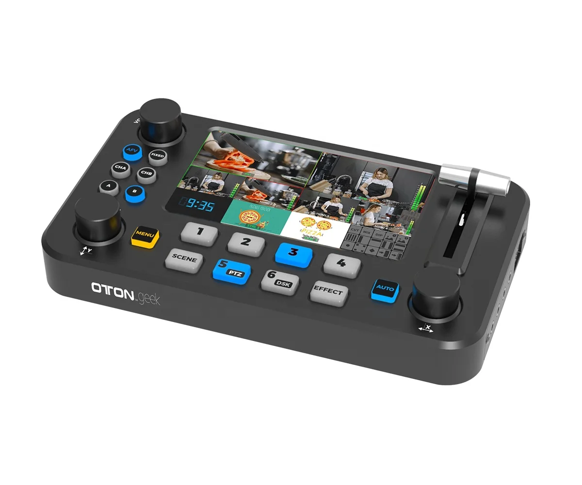Oton Geek S04M  portable 4 x HD-MI input Switcher with USB Streaming for Live Production