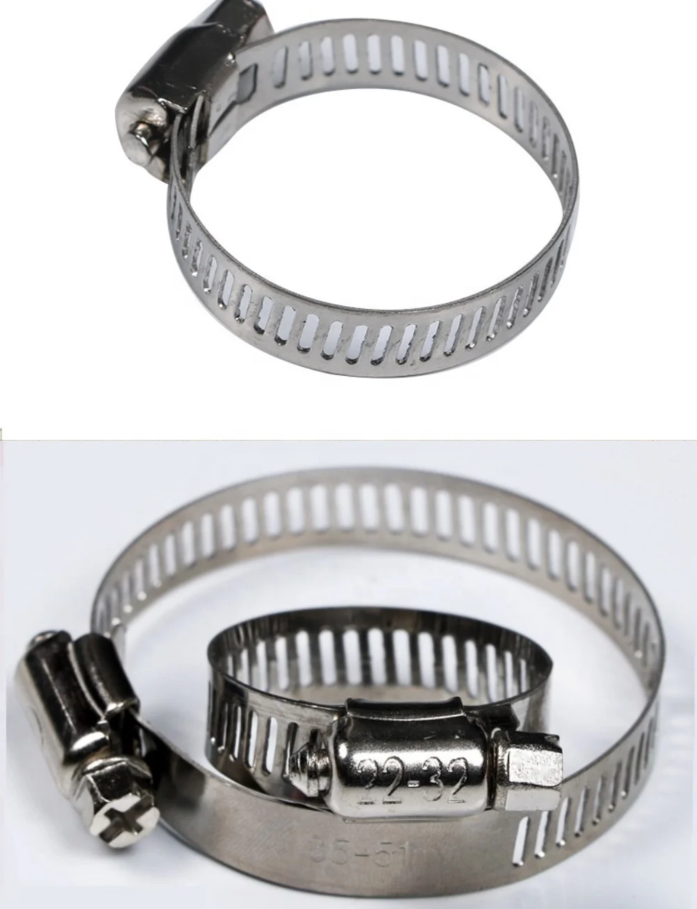 China wholesale customized Pipe hose Clamps american Clip Throat Hoop Adjustable stainless steel