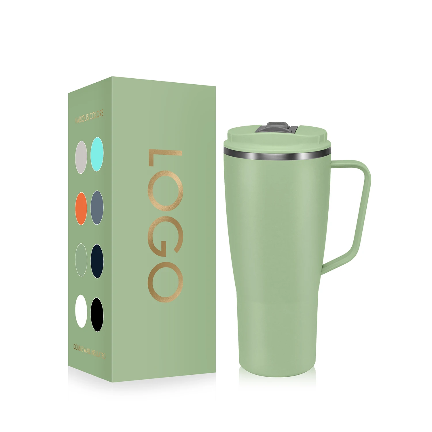 ANSHENG 40oz quenche double wall travel mug manufacturer insulated stainless steel tumbler with handle