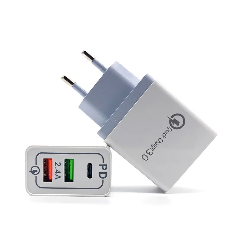
18W PD fast charging qc3.0 mobile phone charger type-C interface charger USB adapter cross border popular 