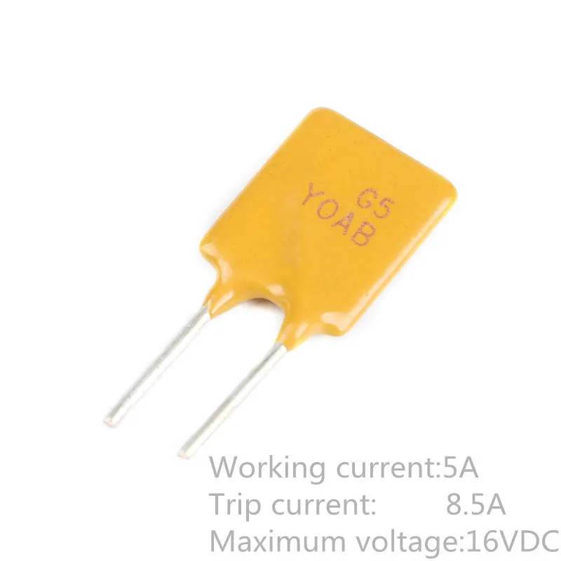 10PCS 16V 5A 5000MA PPTC Resettable Fuse RGEF500 GF500 Pitch 5mm