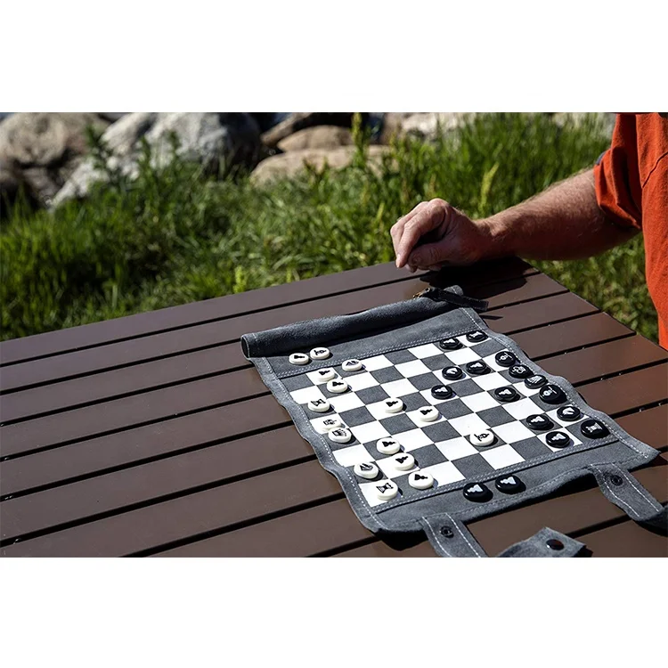 themed leather vintage chess set mat pressed leather chess board chinese luxury tournament folding customized