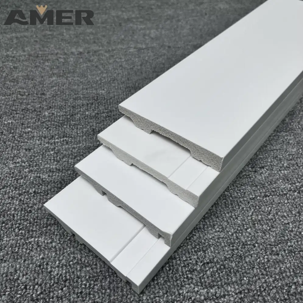 Amer Factory High Quality 3d Skirting Foam,white PS Pvc Skirting For Beautify the space
