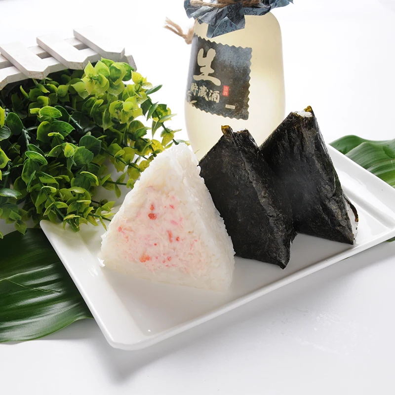 hot sale Japanese dishes spicy diced squid tuna and crab meat nori triangle rice ball