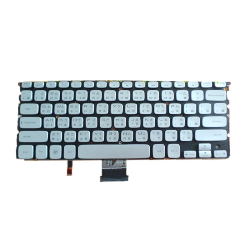 Клавиатура для ноутбука DELL XPS 14Z L412Z P24G 15Z L511Z P12F традиционная китайская TW Серебристая с подсветкой Новинка