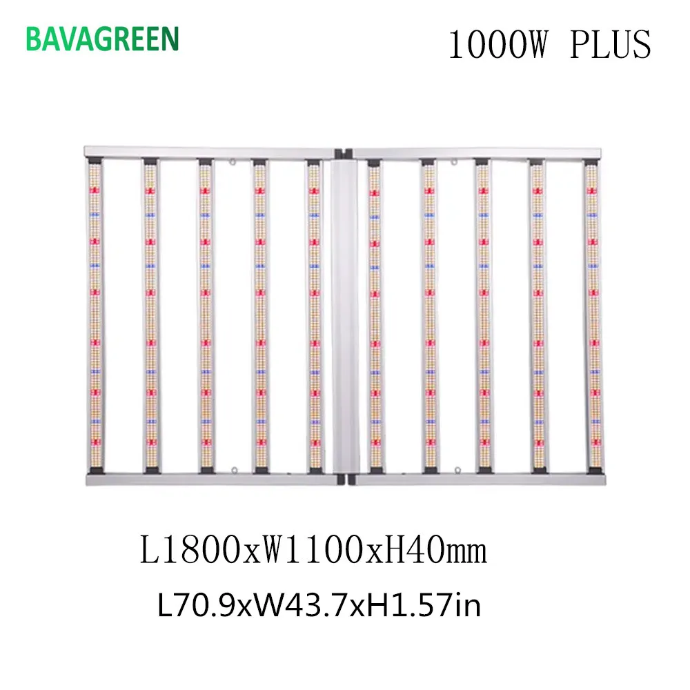 BAVAGREEN 800w 1000W 1500W Dimmable Commercial LED Grow Light Full Spectrum UV IR 3 Channels 4x6 Growing Tent Led Grow Bar Light