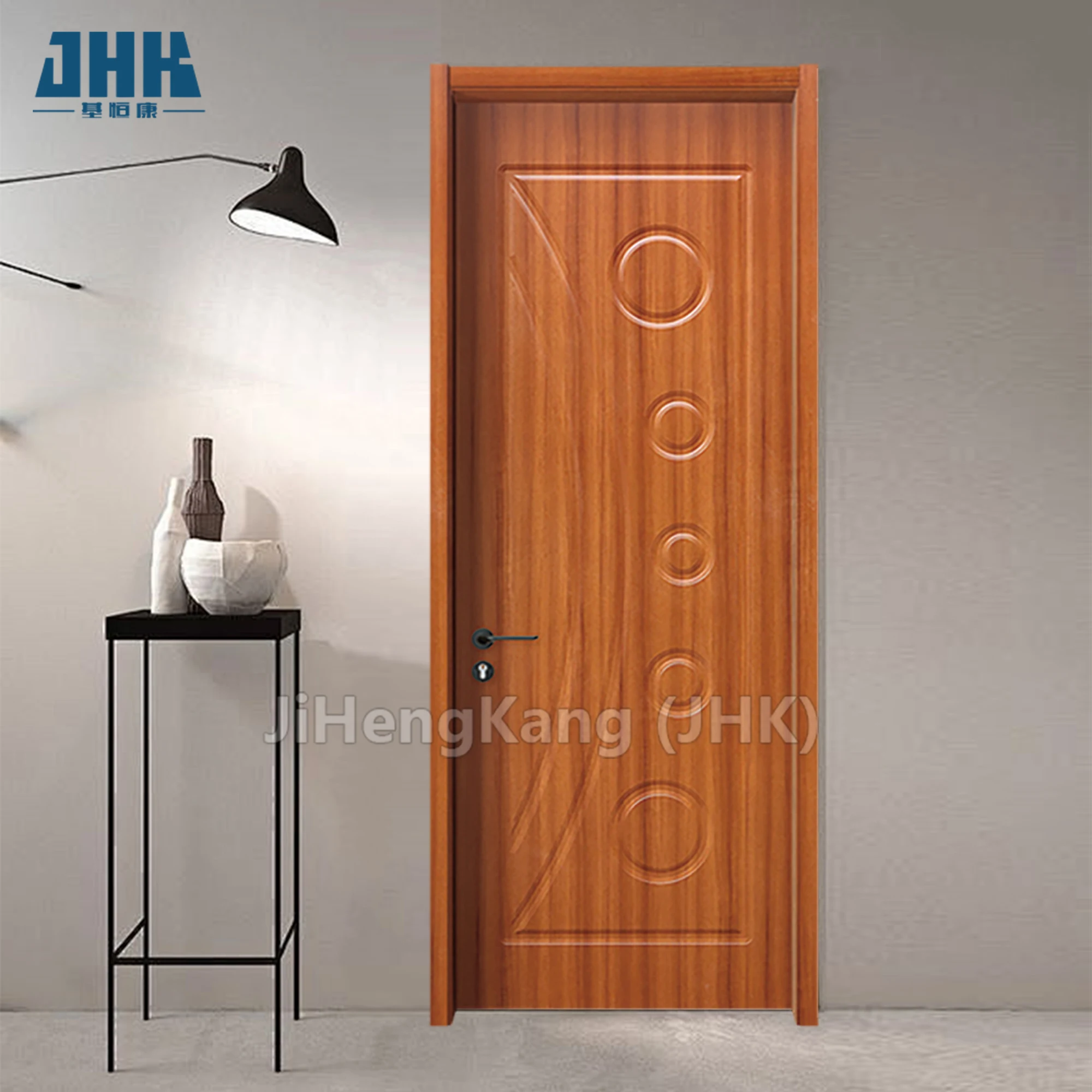 JHK-P PVC wooden interior door design  for houses mdf door price Good quality Prefinished Wood Interior PVC Doors