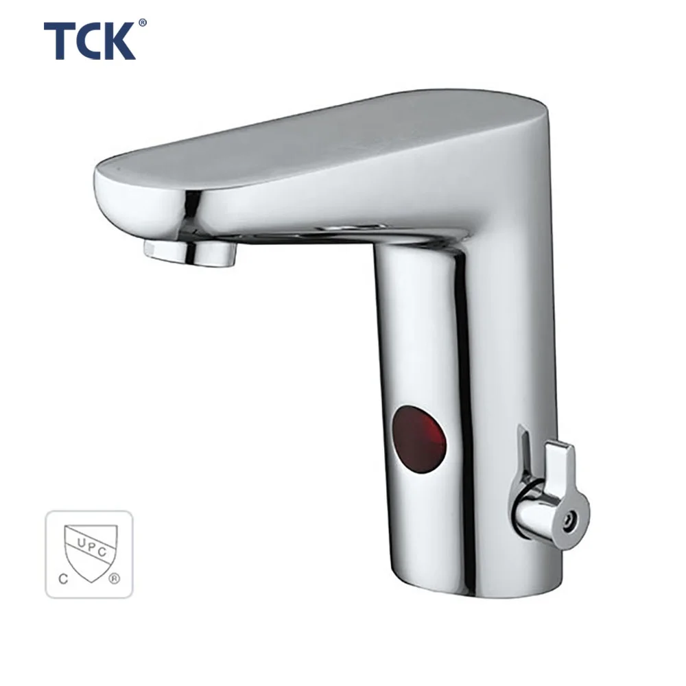 Deck-Mounted intelligence induction basin faucet with temperature control  Touchless automatic infrared sensor mixer taps