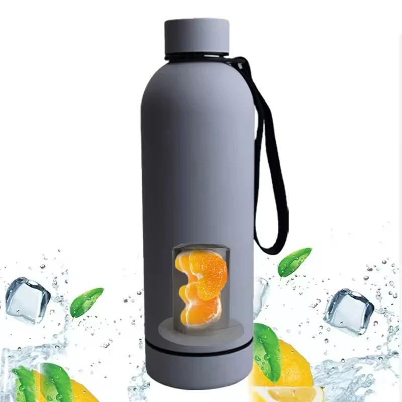 500Ml Narrow Mouth Sports Double Wall Stainless Steel Vacuum Flask  Water Bottle With Strap Filter