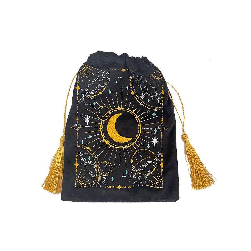 Jewelry Power Bank Tarot Velvet Pouch Embroidery Pattern Bag