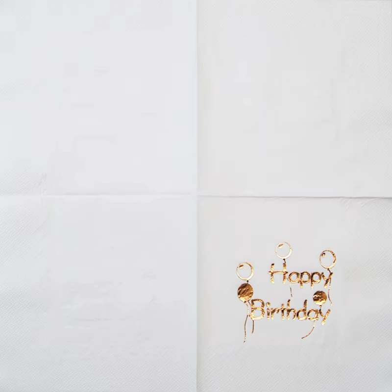 Wholesale Price Custom Gold Stamping Table Dinner Napkins Paper For Birthday Party Wedding Decoration