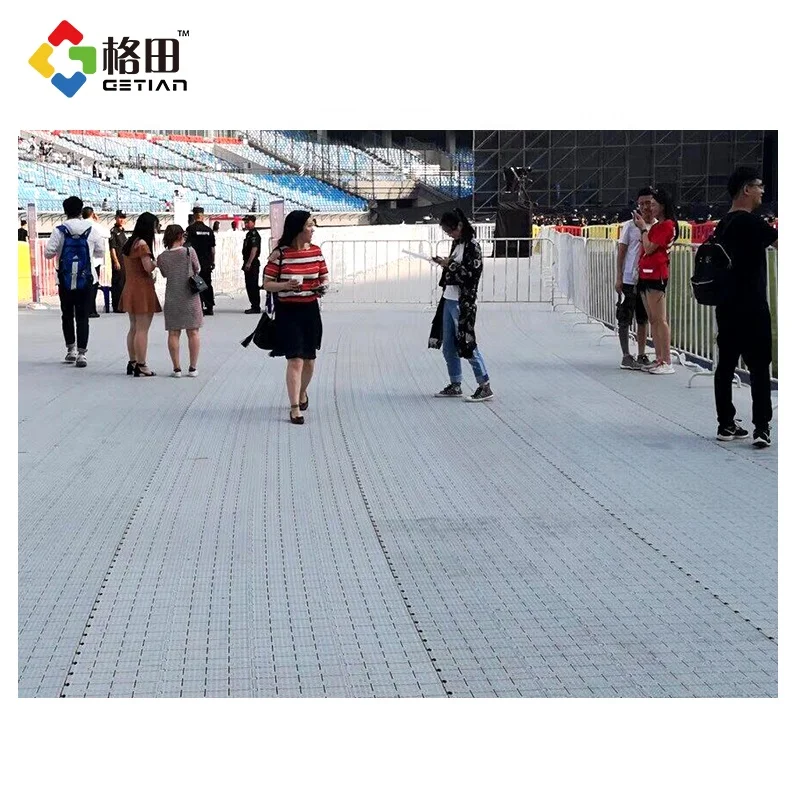 Flexible price pp interlocking plastic grass turf protection floor,flooring for grass protection