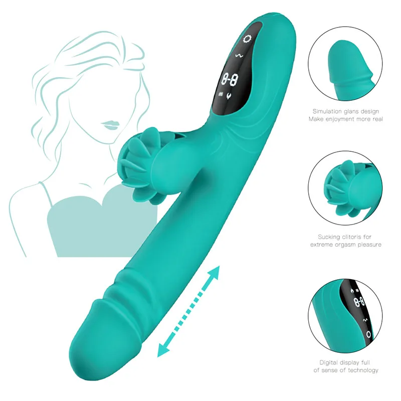 Hot Wheels USB-powered Adult Sex Toys Tongue-Licking Telescopic Vibrator Gun Silent Female G-Spot Masturbation Equipment