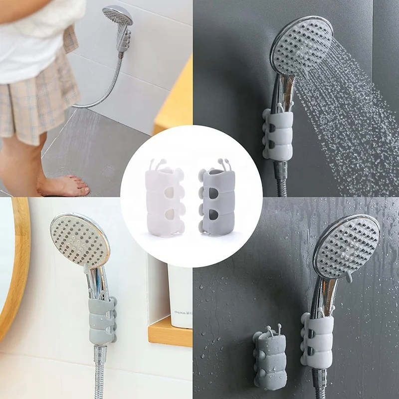 OEM&ODM Adjustable Adhesive Shower Head Holder with Suction Cup Wall Mounted Bracket