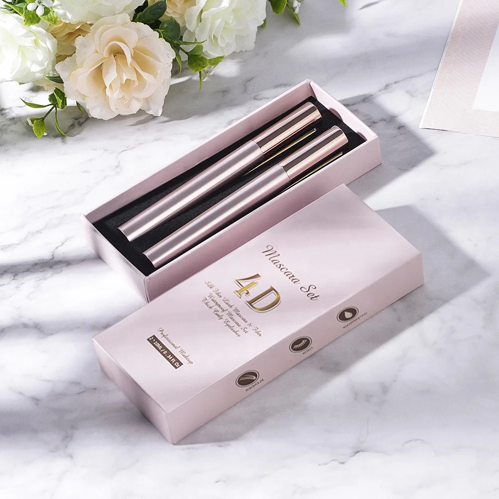 Professional Makeup Mascara Set 4D Silky Fiber Lash Mascara and Fiber Waterproof Mascara Kit Liquid Maskara Waterproof 2~3years