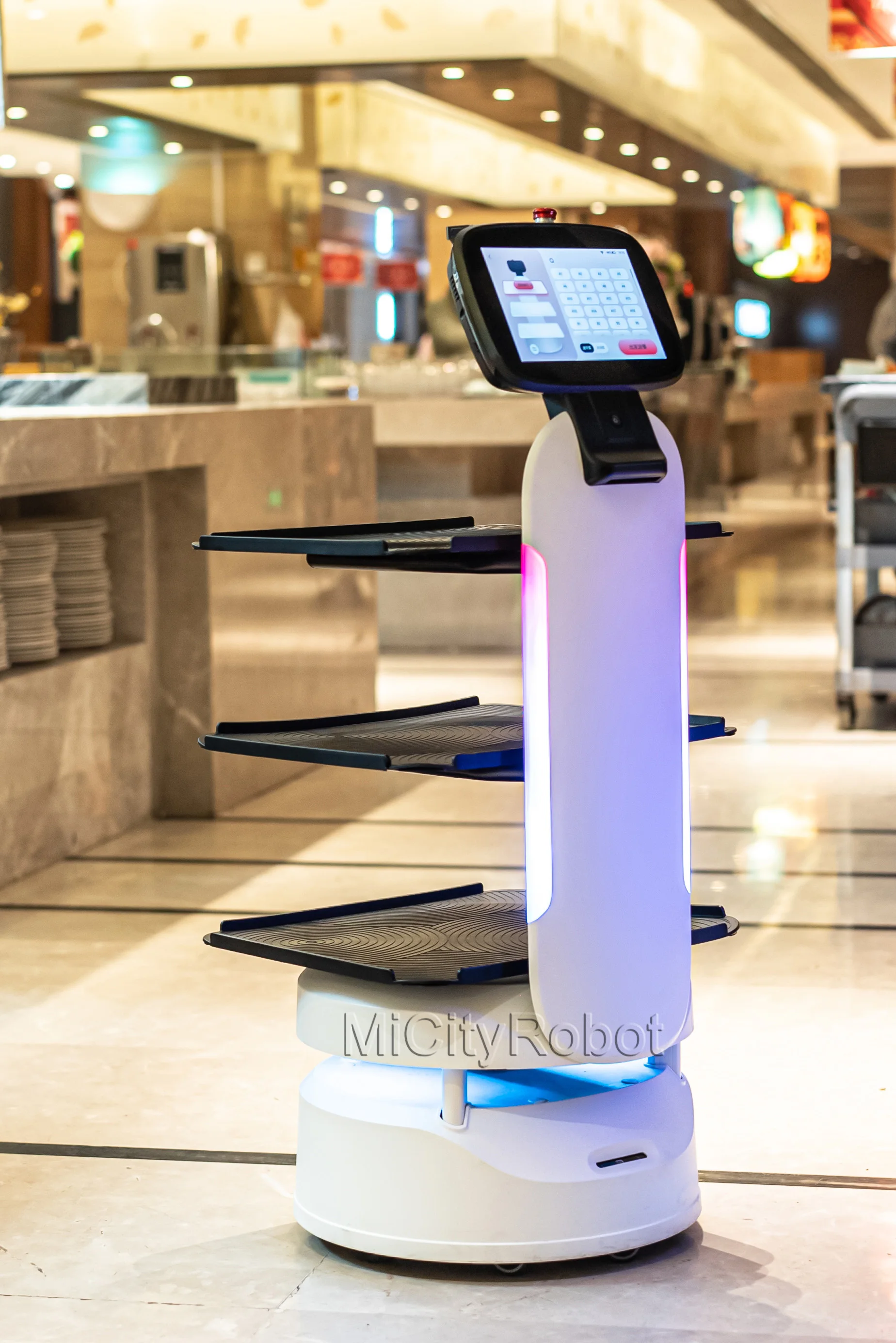 2024 Micity Food delivery restaurant robot waiter for restaurant smart robot hotel food delivery robot