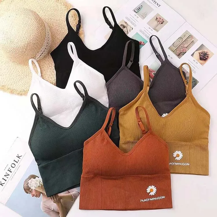 Hot Pick Comfortable Seamless Bra Set With Floral Print for Teen Girls Lift Yoga Women Ensemble Set Tube Underwear