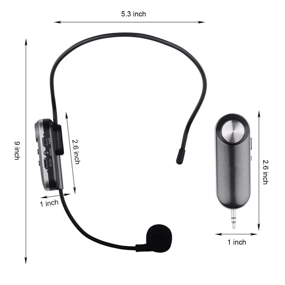 Portable Wireless Headset Microphone And Mini Transmitter