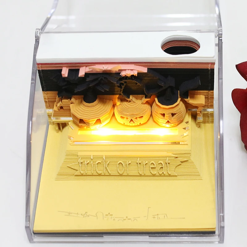 2020 New Arrival Unique Gift Items Halloween Pumpkin Head Novelty Post Memo 3D Sticky Note Pads