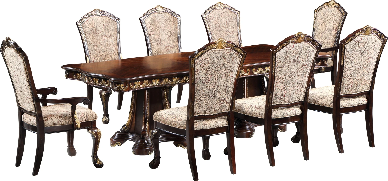 Classic Furniture High End Wooden Dinner Table Set American Luxury Furniture Dining Room Set Birch Wood Table Chair