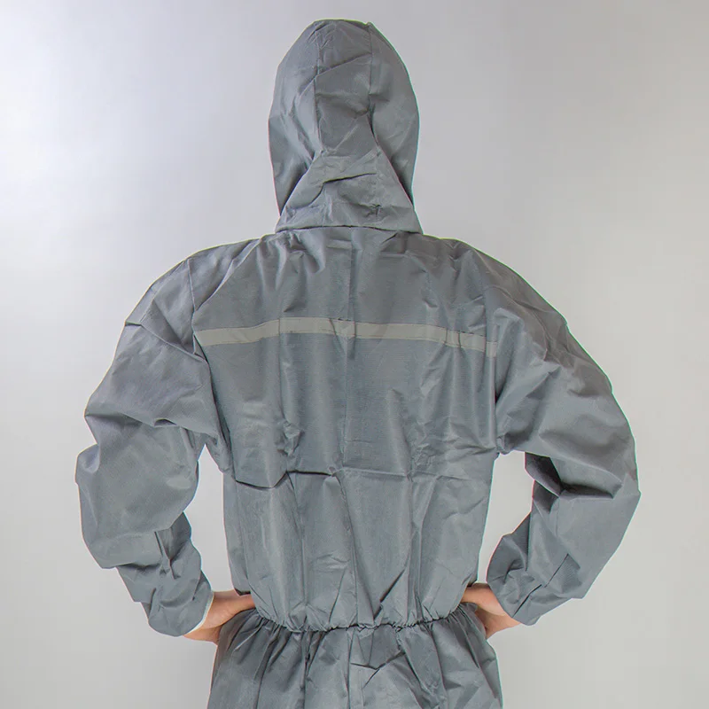 Adults Unisex personal Disposable SMS disposable coverall with Reflective Stripe Logo custom safety Coverall