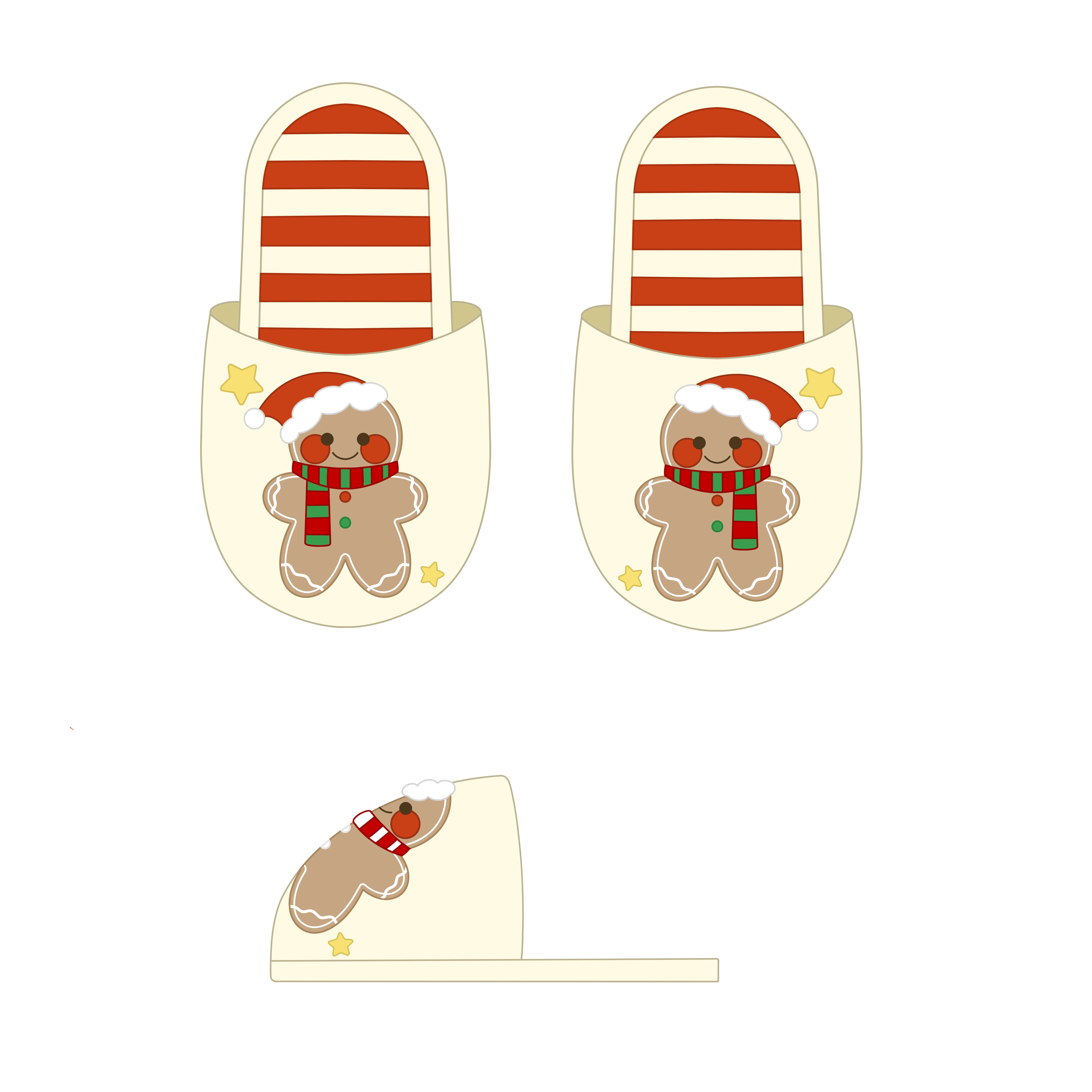 American slippers suppliers Design gingerbread man fluffy christmas themed home slippers for girls