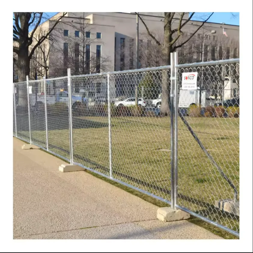 American Galvanized Removable Diamond Chain Link Temp Fencing 6X12 Portable Construction Site Temporary Fence Panel