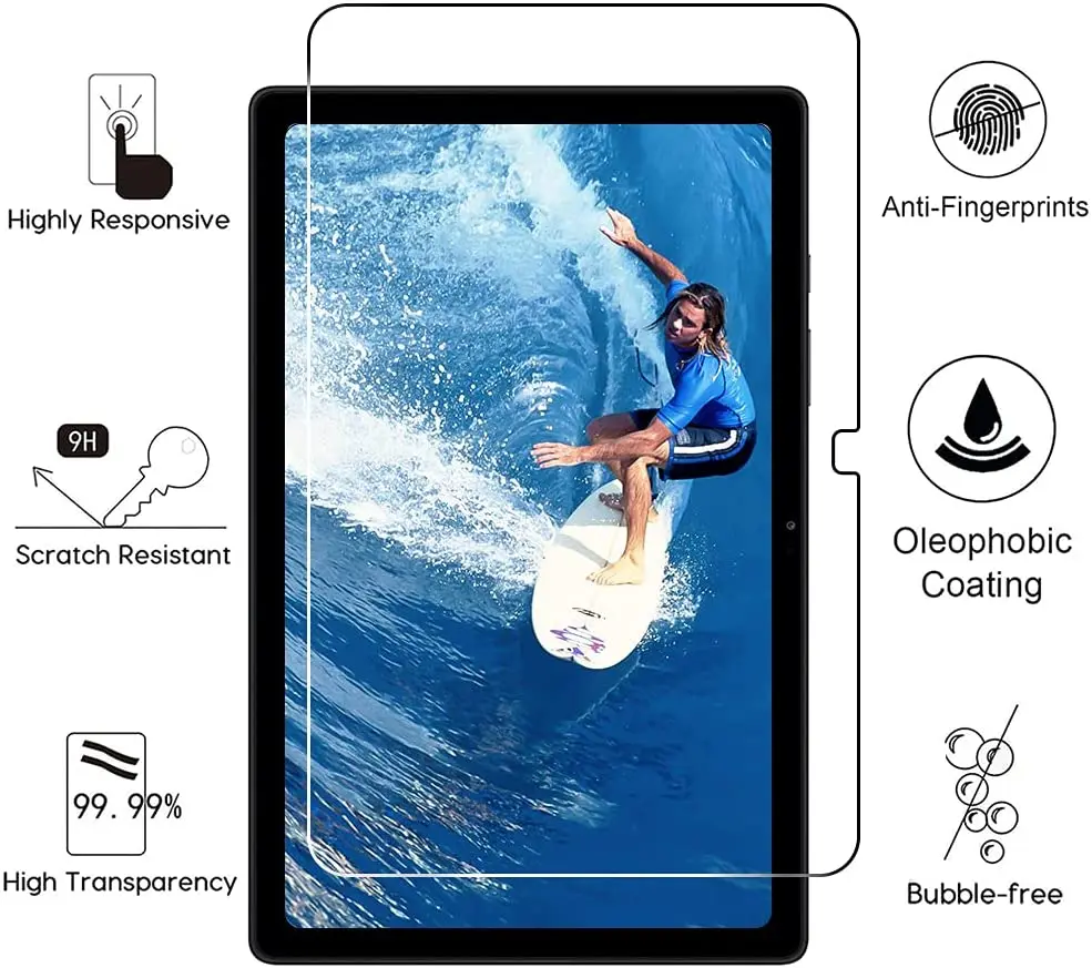 2.5D Clear Tempered Glass Film For Samsung Galaxy Tab A7 10.4 SM-T505 2020 Screen Protector Saver Tablet Film Glass