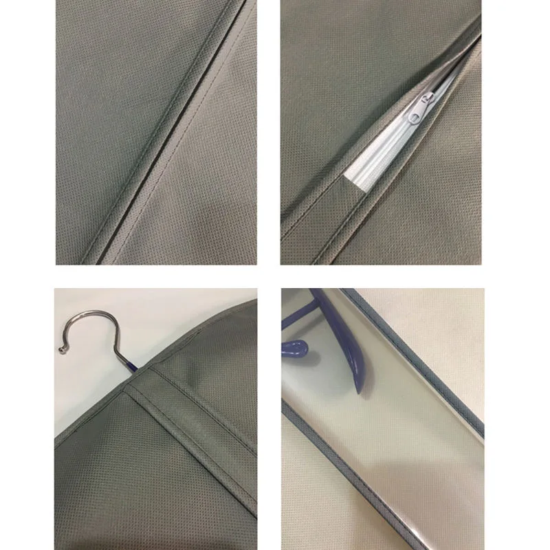Cheap wholesale promotional custom material luxury man suit cover bag non woven garment bags  PVC pocket