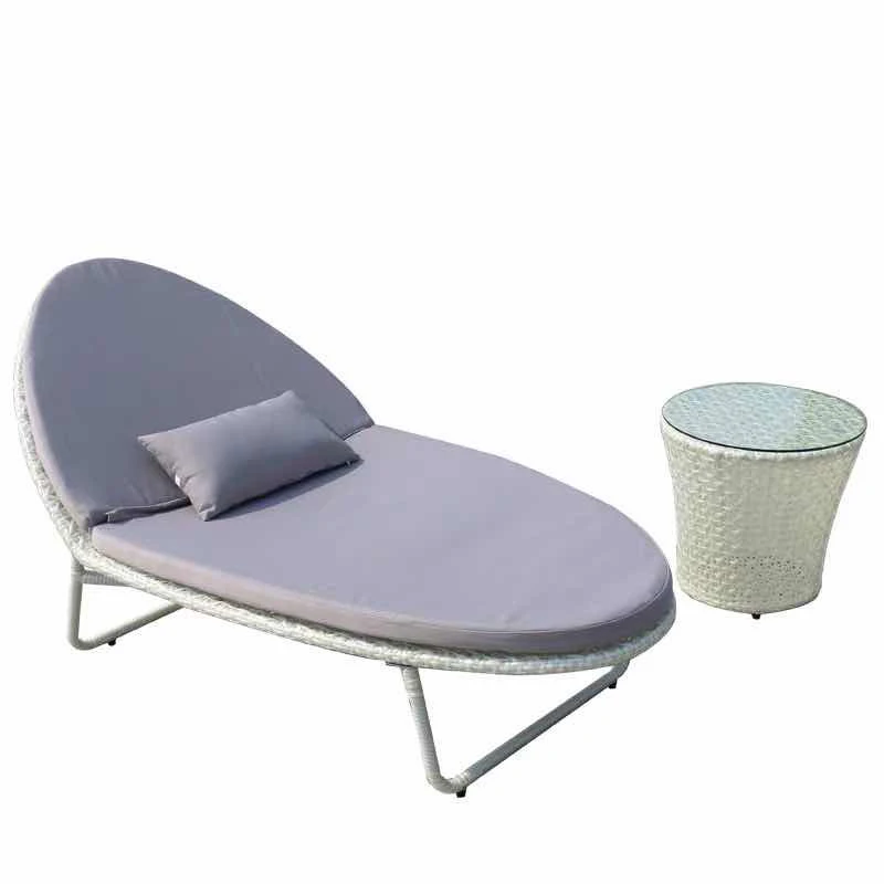 Factory Direct Sale Rattan Outdoor Furniture Recling Chair Lounge Simple Sun Lounger