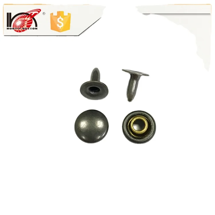 Manufacturer supply custom logo double metal rivet,single head rivet
