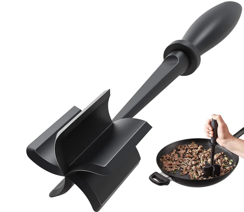 New Meat Chopper Heat Resistant Meat Masher with Non-slip Handle Nylon Hamburger Chopper Beef Meat Food Chopper Kitchen Cookware