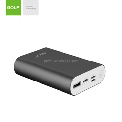 GOLF Aluminium Slim Power Bank Type C Lighting Polymer External Battery Charger Customized Metal Mini Power Bank 10000mah