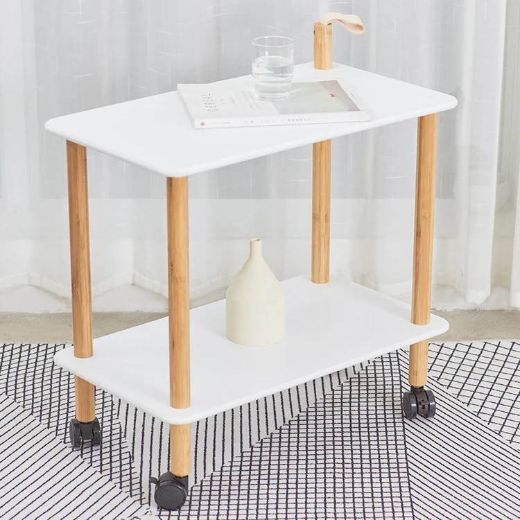 
Custom Bamboo and wooden Kitchen Trolley with Wheels and Handle 