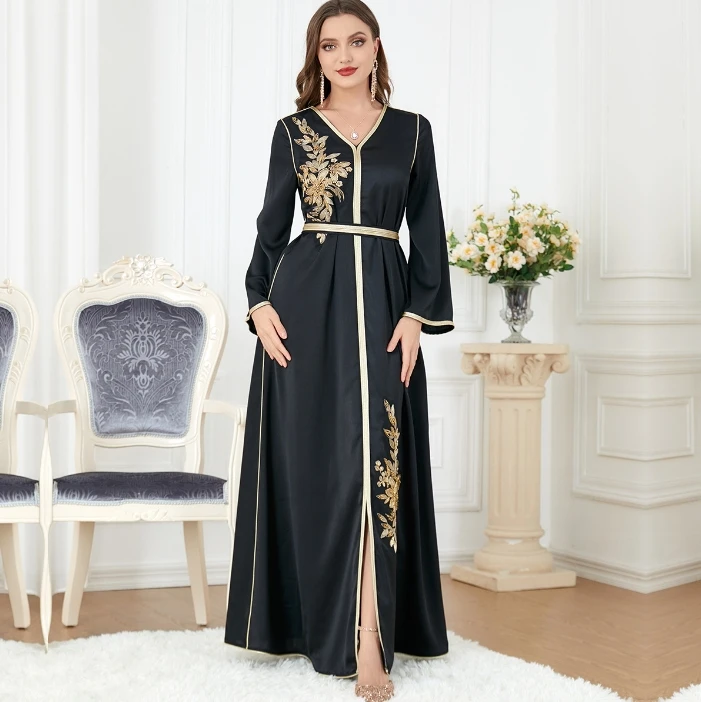 Hot selling 2023 Linen Abaya Aristocratic Plain Abaya Turkey EID Clothing Luxurious Islamic Clothes Muslim Women Dresses