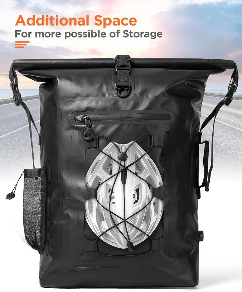 Motorcycle Waterproof Motorcycle Backpack Tail Bags Travel Saddlebags 35L Duffle Bags PVC 500D Waterproof Dry Bags